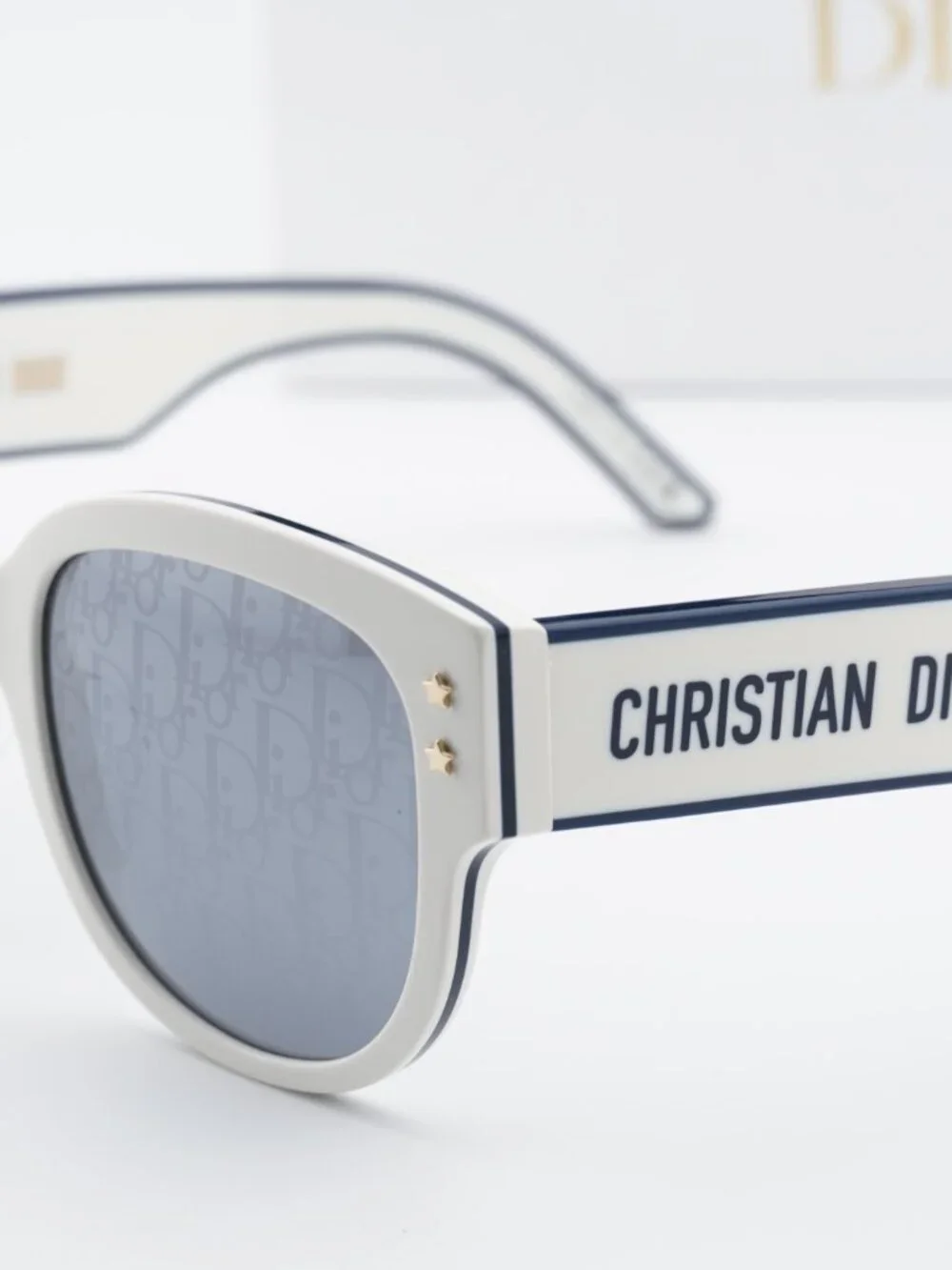 Dior DIORPACIFIC B2F 95A8 Square Sunglasses – White/Blue Green / Silver $310 $54